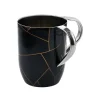 Discount Godinger Abstract Lines Black & Gold Marble Wash Cup