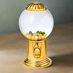 New Godinger Adams Gold Gumball Candy Dispenser