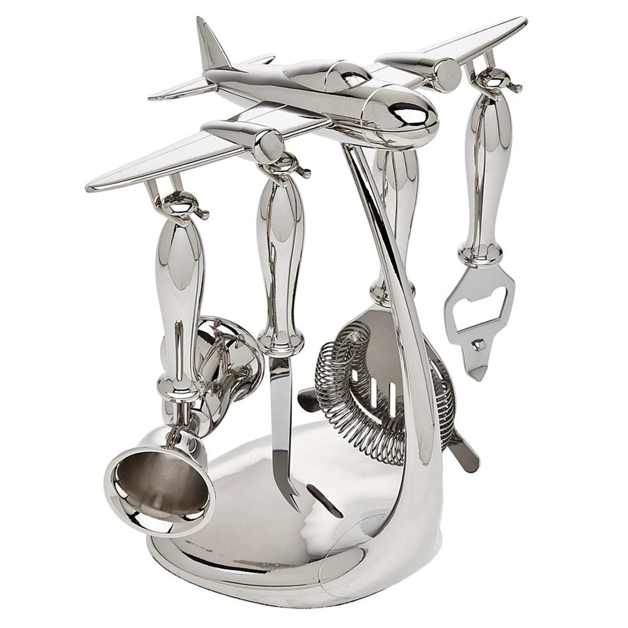 Sale Godinger Airplane 5 Piece Bar Tool Set