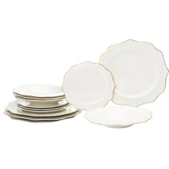 Discount Godinger Arendale Porcelain 12 Piece Dinnerware Set, Service For 4