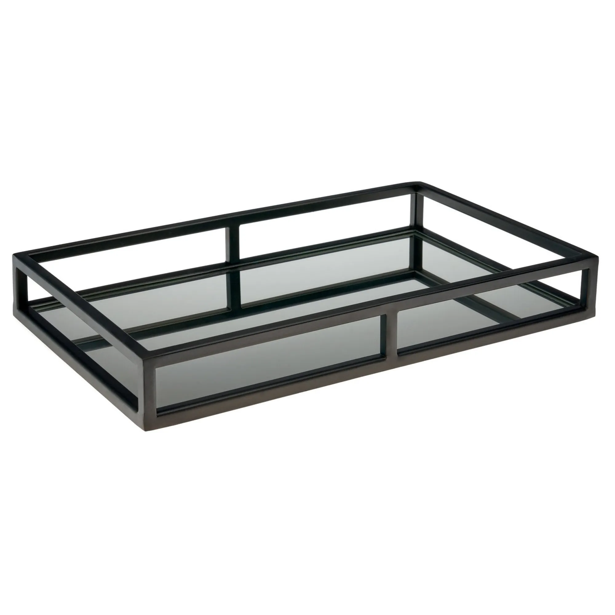Discount Godinger Aspen Gunmetal Mirrored Serving Tray