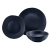 New Godinger Aspero Black Stoneware 12 Piece Dinnerware Set, Service For 4