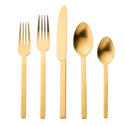 Outlet Godinger Atlas Matte Gold 18/0 Stainless Steel 20 Piece Flatware Set, Service For 4