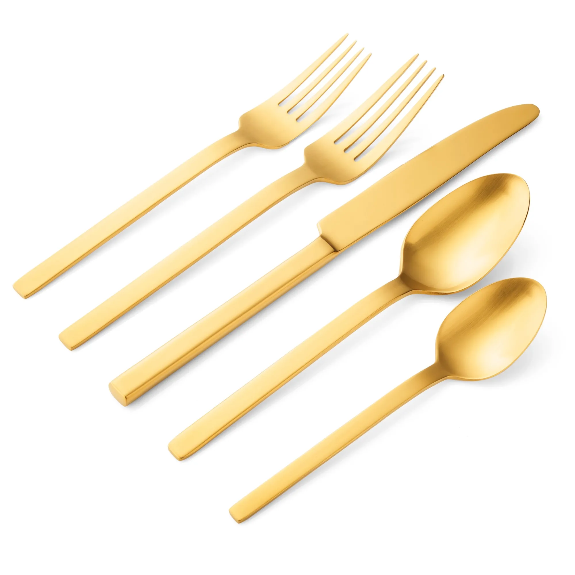 Outlet Godinger Atlas Matte Gold 18/0 Stainless Steel 20 Piece Flatware Set, Service For 4