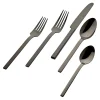 New Godinger Atlas Mirrored Black 18/0 Stainless Steel 20 Piece Flatware Set, Service For 4