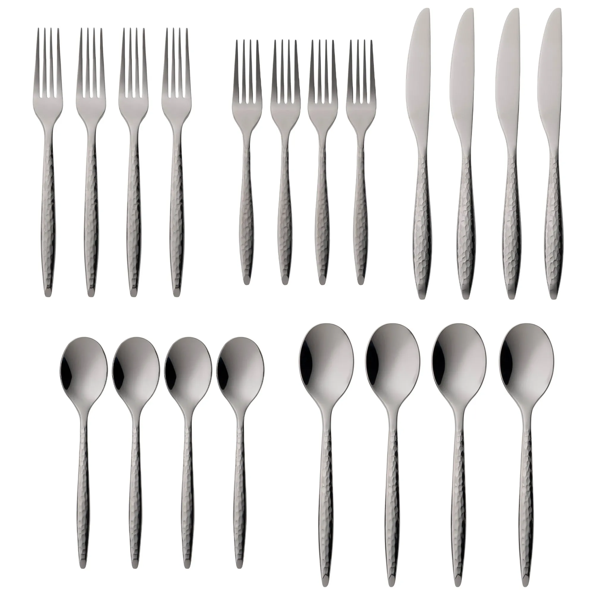 Sale Godinger Avellino Graphite 18/10 Stainless Steel 20 Piece Flatware Set, Service For 4