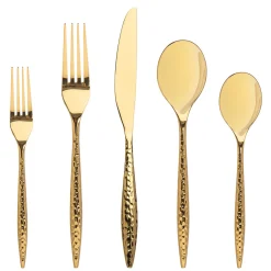 Discount Godinger Avellino Mirrored Gold 18/10 Stainless Steel 20 Piece Flatware Set, Service For 4