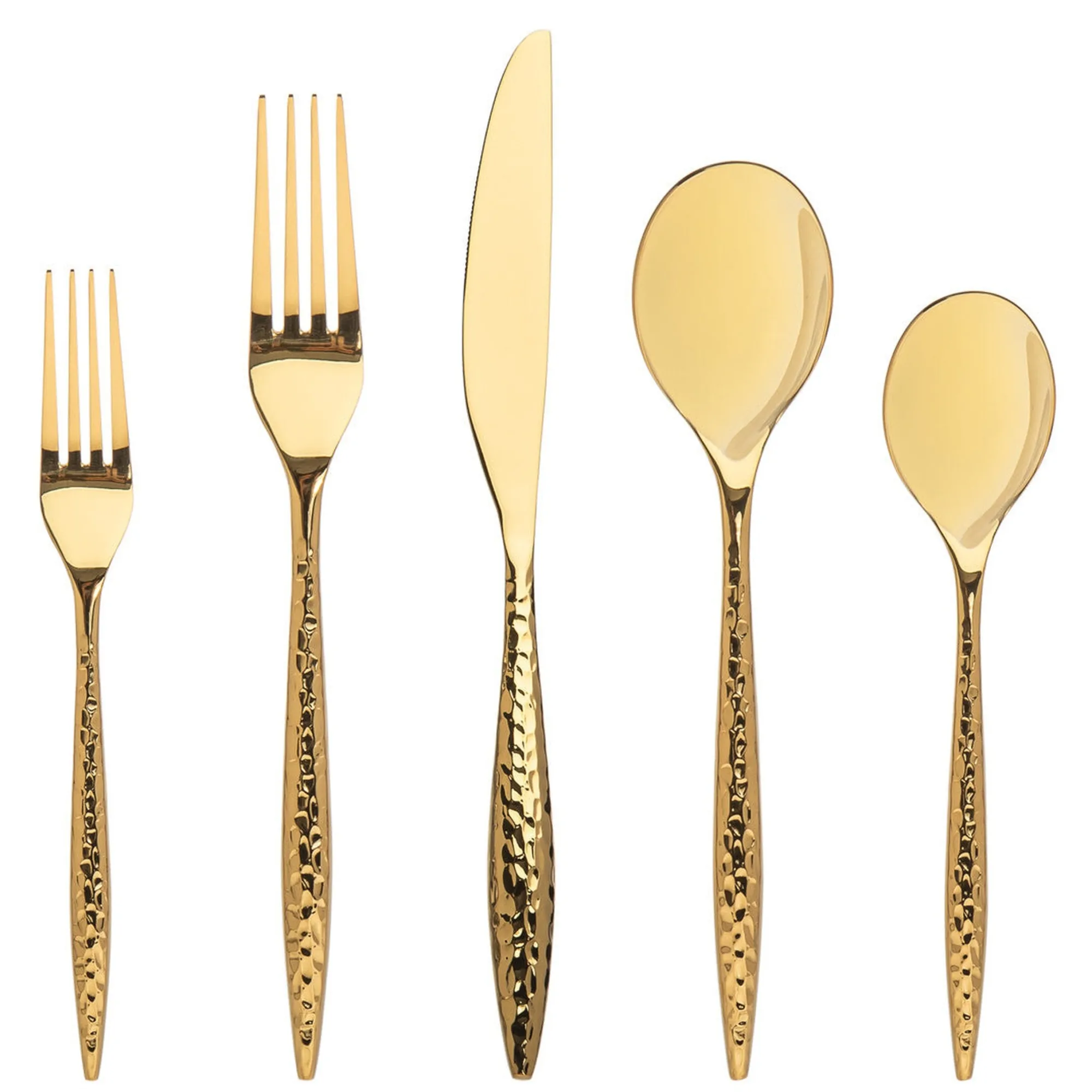 Discount Godinger Avellino Mirrored Gold 18/10 Stainless Steel 20 Piece Flatware Set, Service For 4