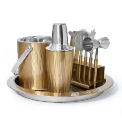 Best Godinger Aztec Gold 9 Piece Bar Tool Set