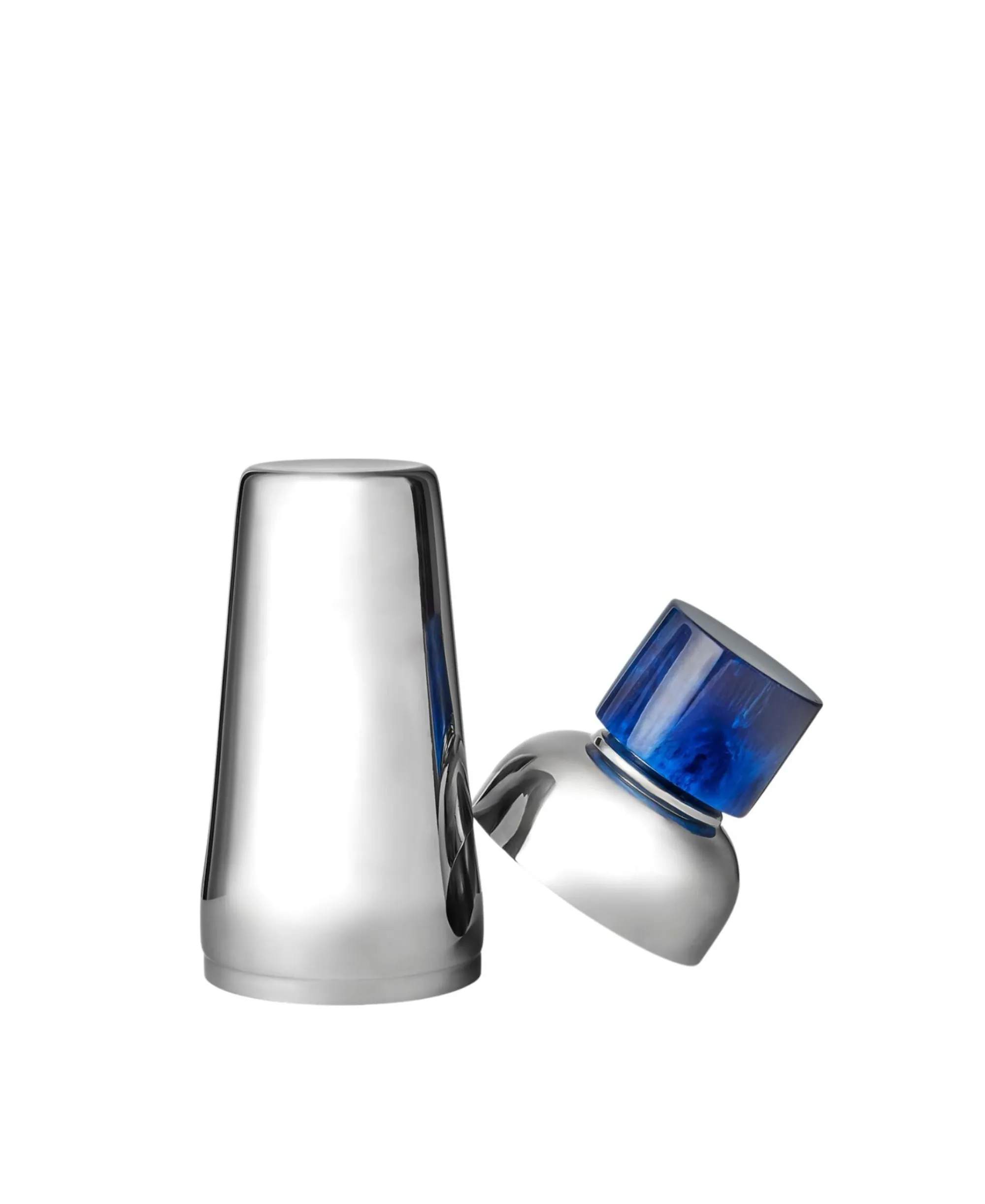 Godinger Azure Blue Resin & Stainless Steel Cocktail Shaker