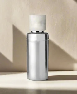 Clearance Godinger Azure Matte White Resin & Stainless Steel Cocktail Shaker