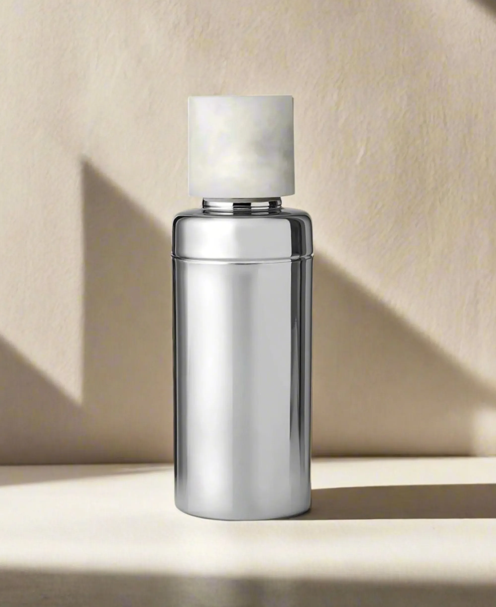 Clearance Godinger Azure Matte White Resin & Stainless Steel Cocktail Shaker