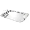 New Godinger Azure Matte White Resin & Stainless Steel Tray