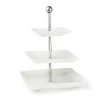 Online Godinger Azure Matte White Three Tiered Serving Stand