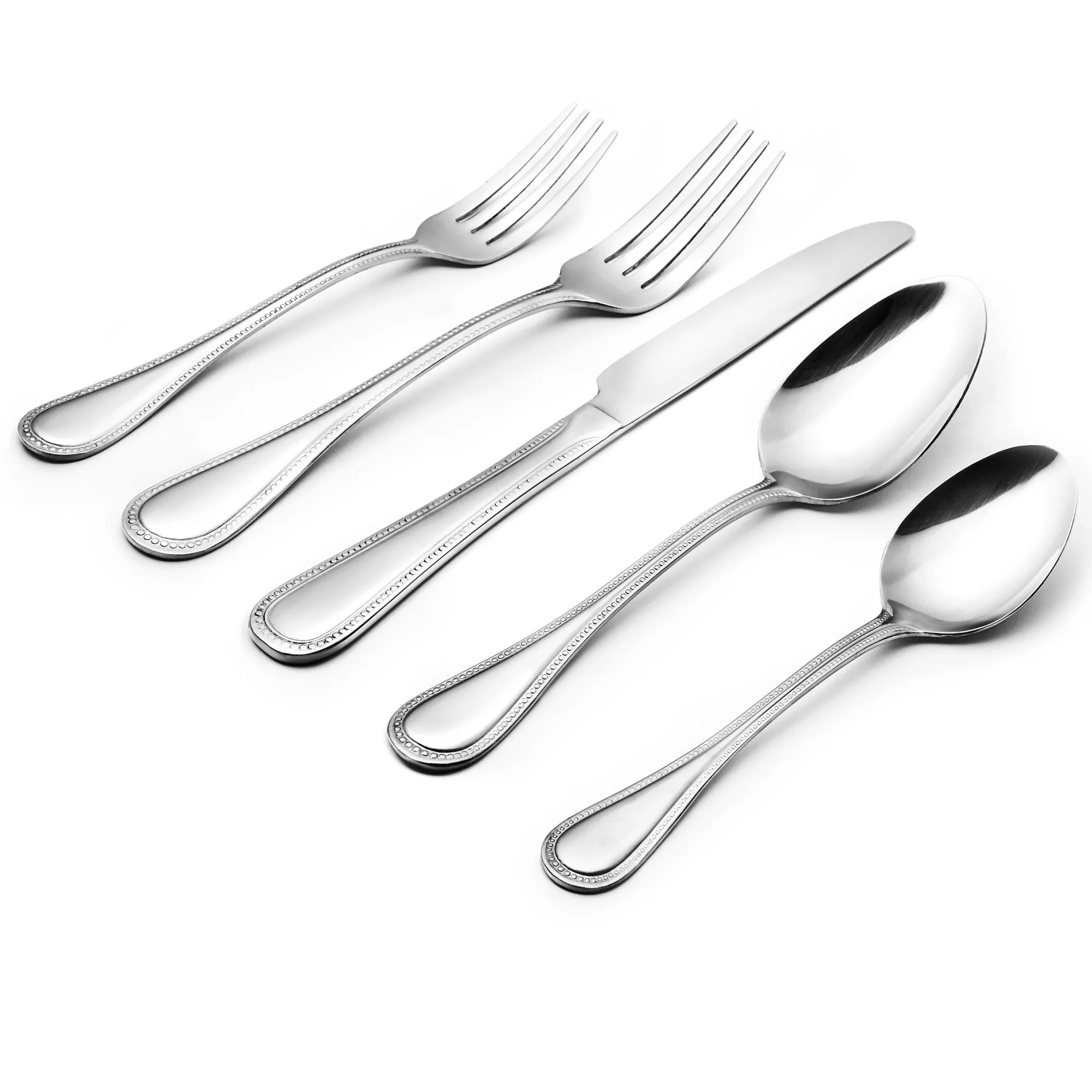 Best Godinger Bead Mirrored 18/0 Stainless Steel 20 Piece Flatware Set, Service For 4
