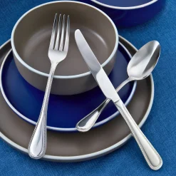 Best Godinger Bead Mirrored 18/0 Stainless Steel 20 Piece Flatware Set, Service For 4