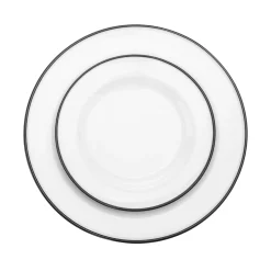 Best Godinger Bistro Black Rim Porcelain 16 Piece Dinnerware Set, Service For 4