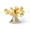 Godinger Blossom Platinum & Gold Tapered Candle Holder 6"
