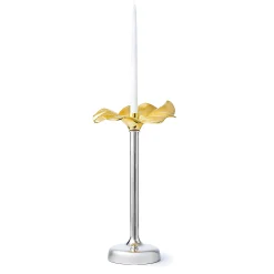 Sale Godinger Blossom Platinum & Gold Tapered Candle Holder 18.5"