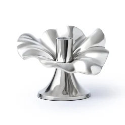 Hot Godinger Blossom Platinum Tapered Candle Holder 6"