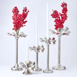 Godinger Blossom Platinum Tapered Candle Holder 10
