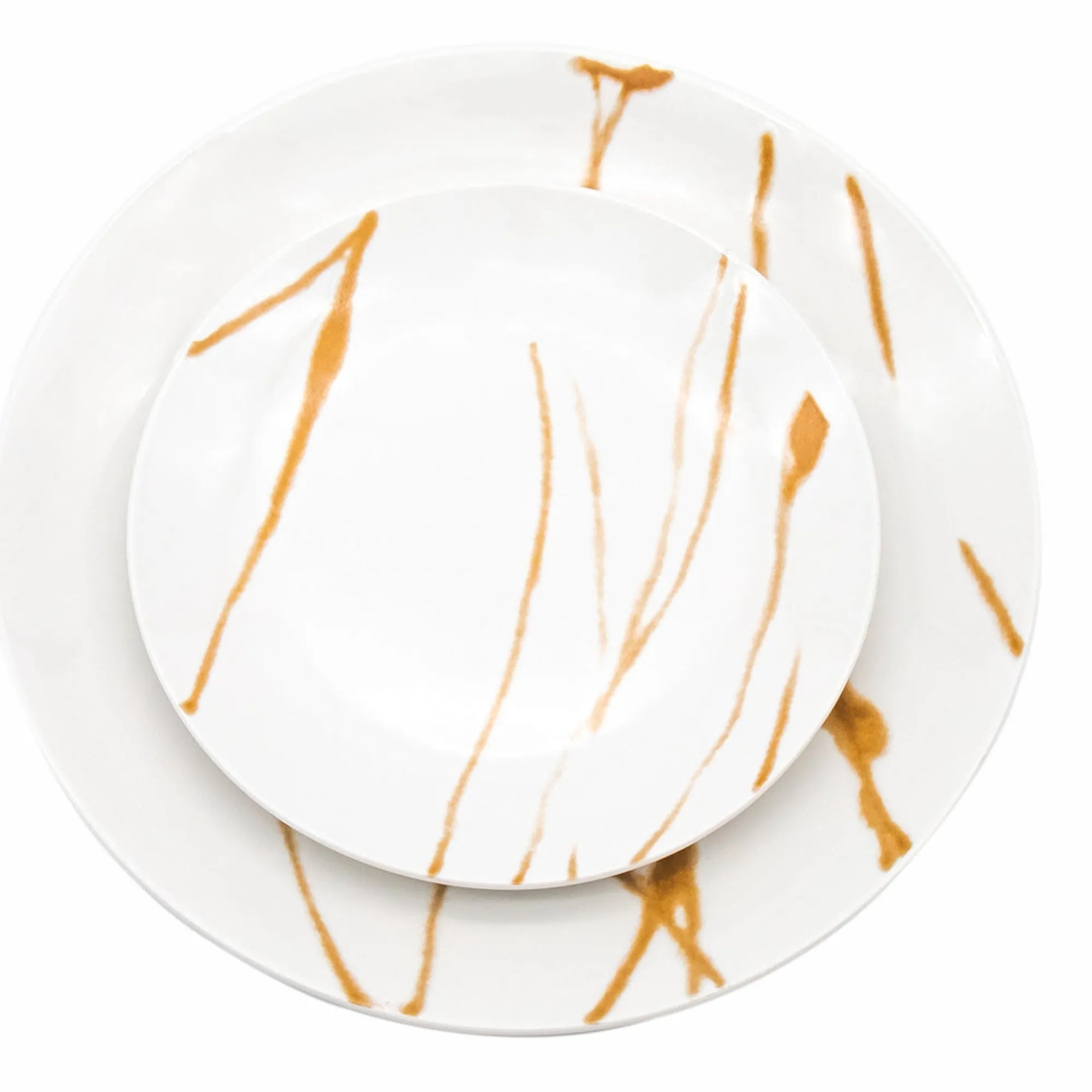 Clearance Godinger Boulon Gold Porcelain 12 Piece Dinnerware Set, Service For 4