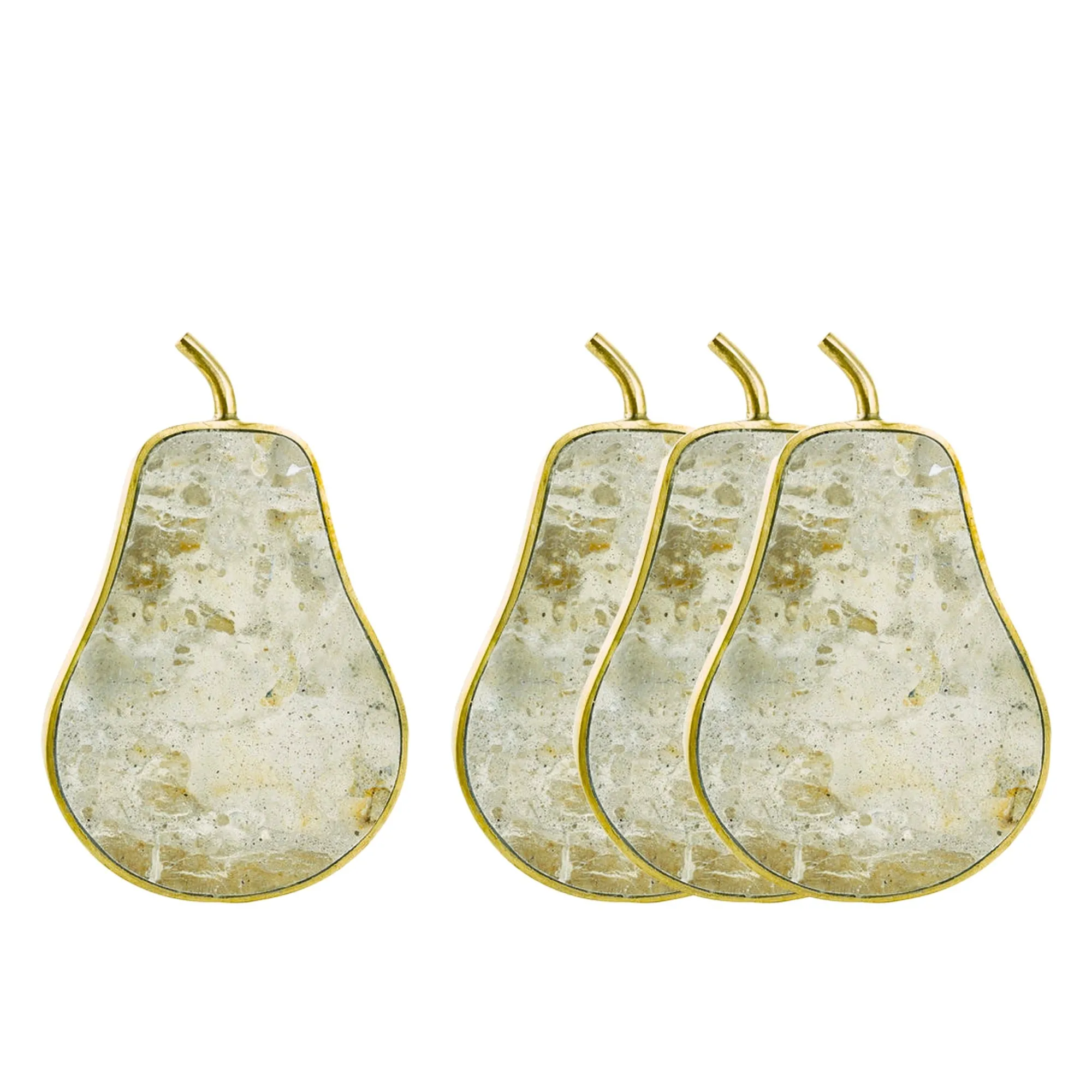 Discount Godinger Brown Marble Pear Coaster Set