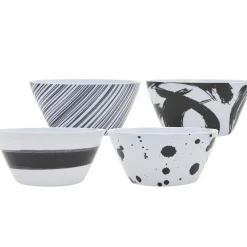 Sale Godinger Brushstroke Navy Melamine Cereal Bowl, Set of 4
