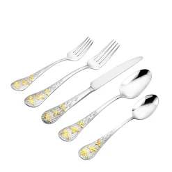 Online Godinger Buzz 24kt Gold Plated 18/10 Stainless Steel 20 Piece Flatware Set, Service For 4