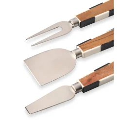 New Godinger Chenonceau Checkerboard Cheese Tool Set