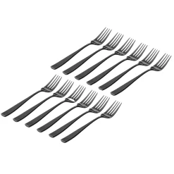 Online Godinger Chisel Matte Black 18/0 Stainless Steel Dinner Fork, Set of 12