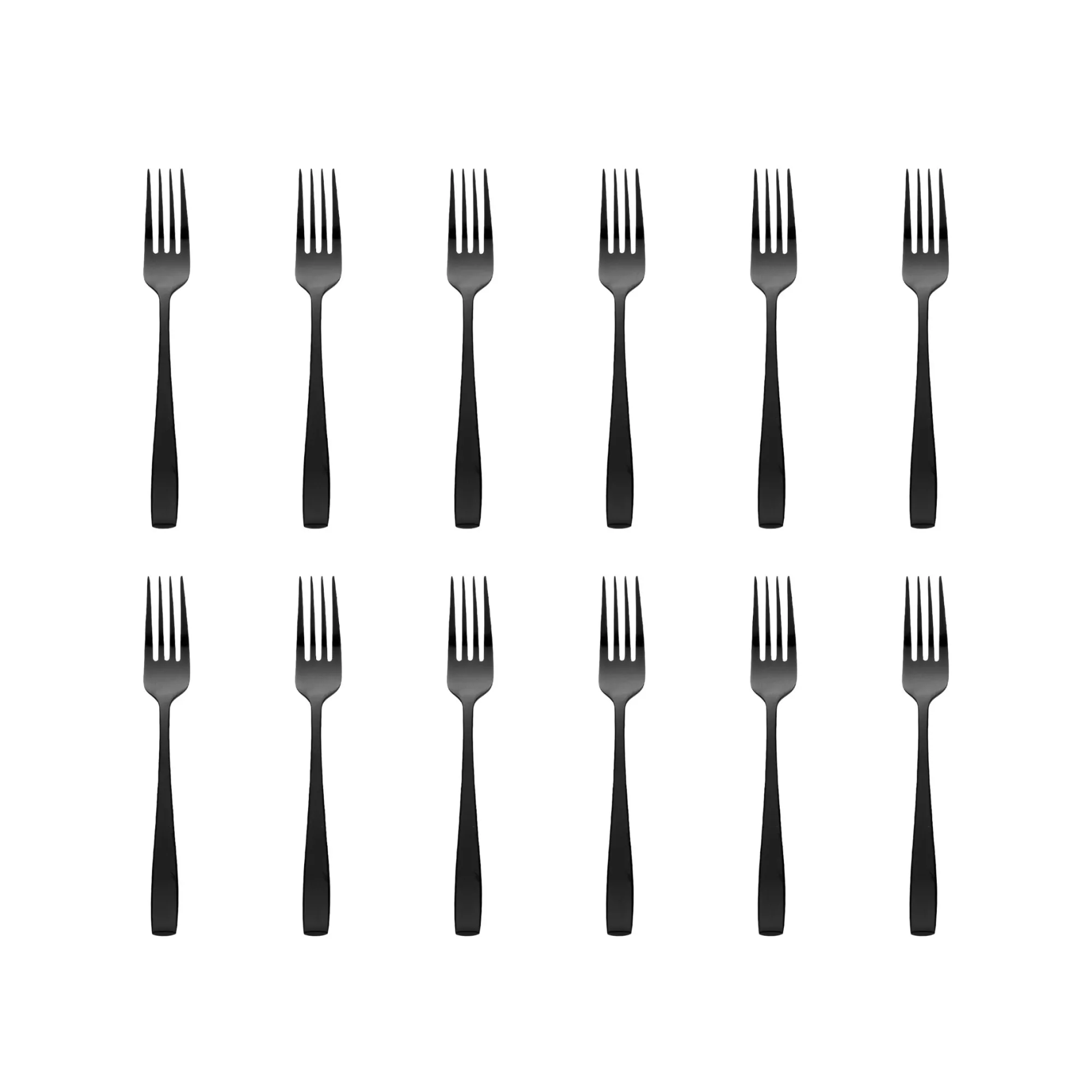 Sale Godinger Chisel Matte Black 18/0 Stainless Steel Salad Fork, Set of 12