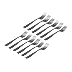 Sale Godinger Chisel Matte Black 18/0 Stainless Steel Salad Fork, Set of 12