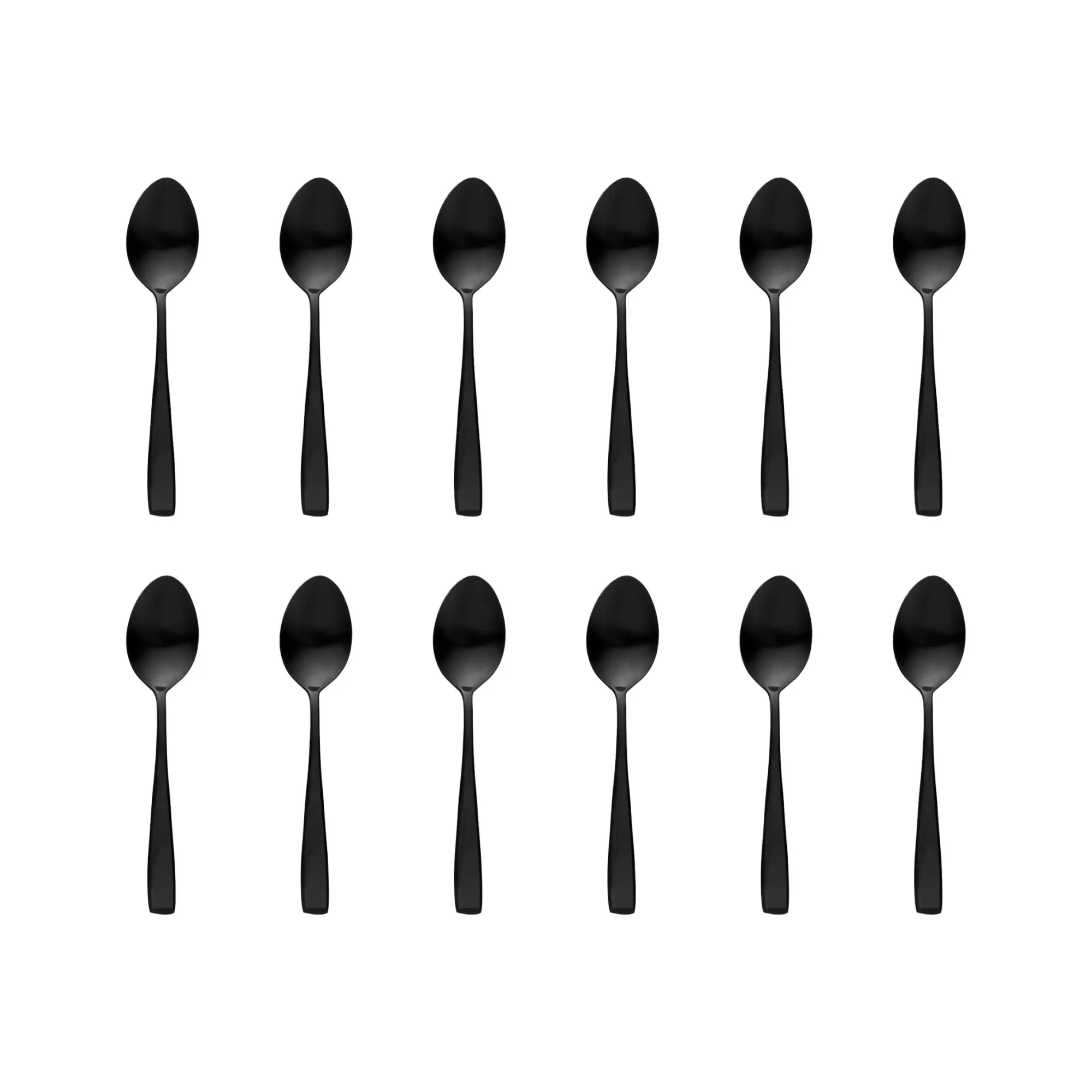 Hot Godinger Chisel Matte Black 18/0 Stainless Steel Teaspoon, Set of 12