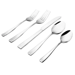 Clearance Godinger Chisel Mirrored 18/0 Stainless Steel 20 Piece Flatware Set, Service For 4