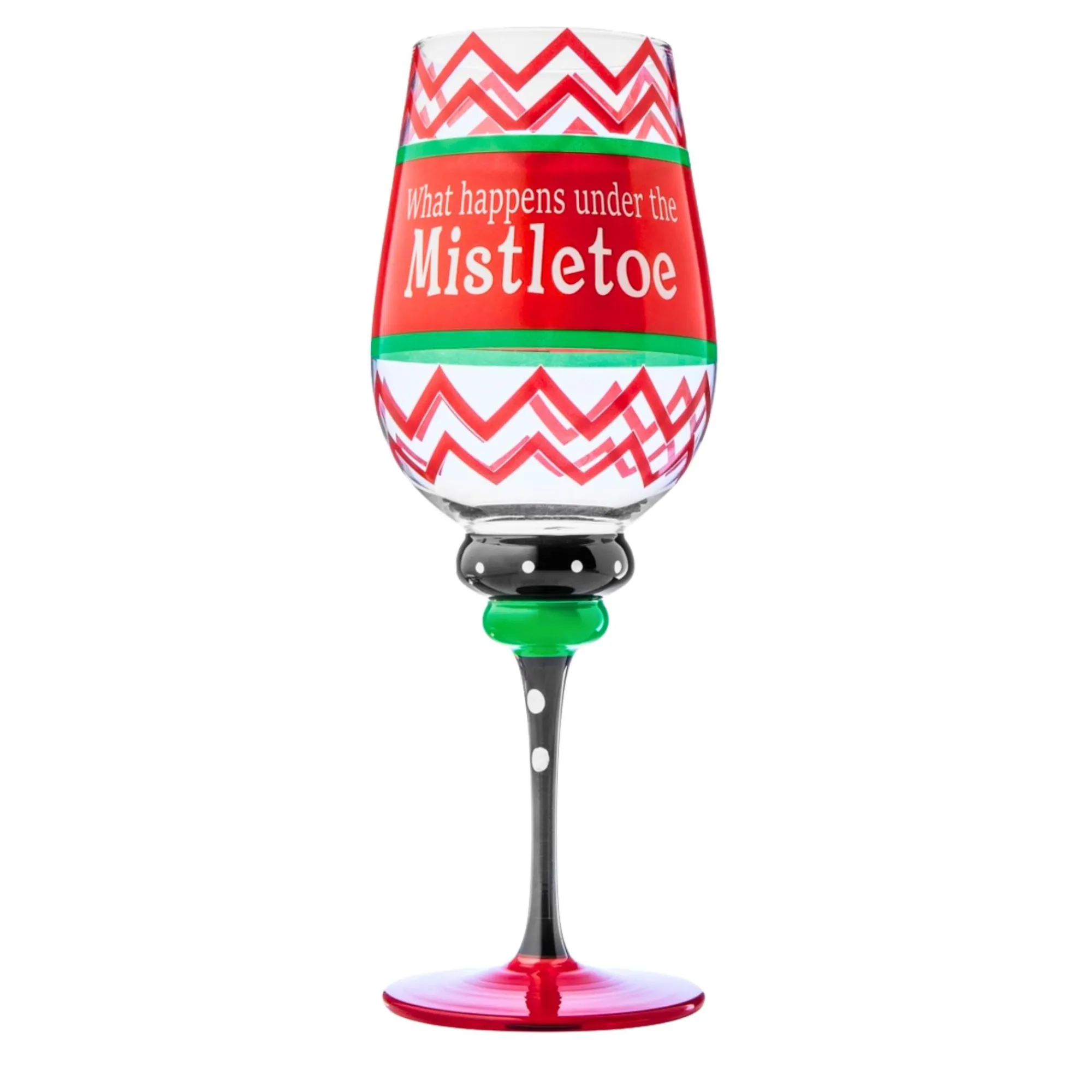 New Godinger Christmas Mistletoe Wine Glass