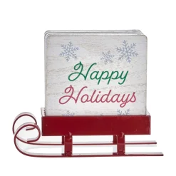 Godinger Christmas Sleigh Coaster Set