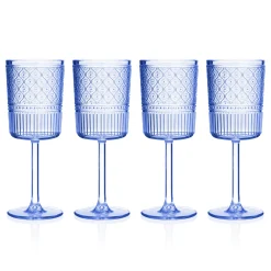 Hot Godinger Claro Acrylic Blue Goblet, Set of 4