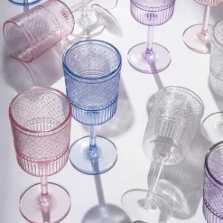 Hot Godinger Claro Acrylic Blue Goblet, Set of 4