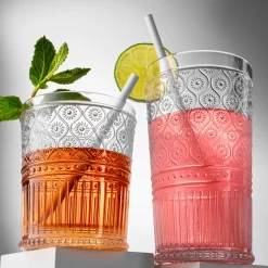 Outlet Godinger Claro Acrylic Double Old Fashion, Set of 4