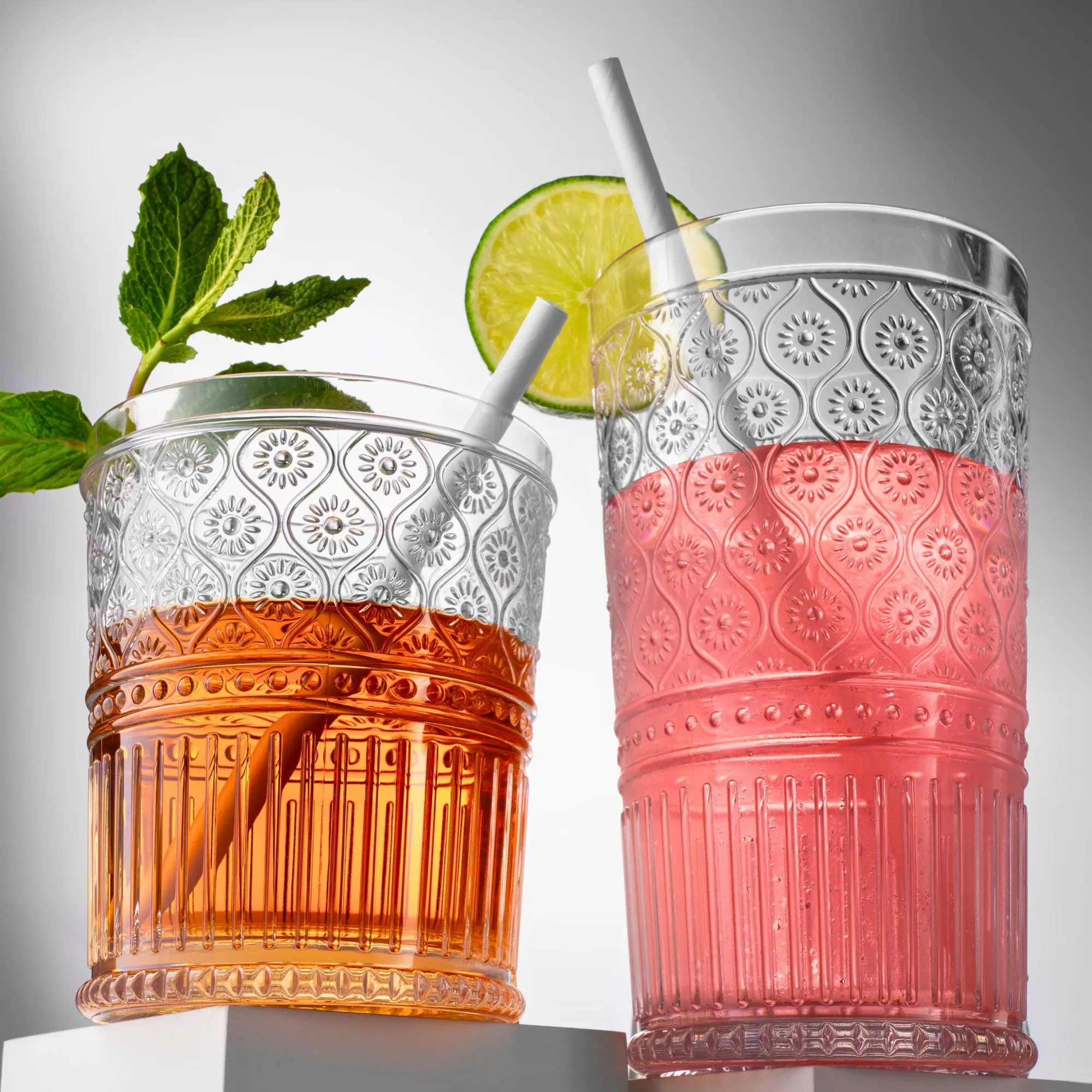 Outlet Godinger Claro Acrylic Double Old Fashion, Set of 4