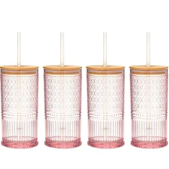 Hot Godinger Claro Acrylic Pink Travel Tumbler, Set of 4