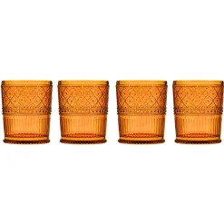 Best Godinger Claro Amber Double Old Fashion, Set of 4