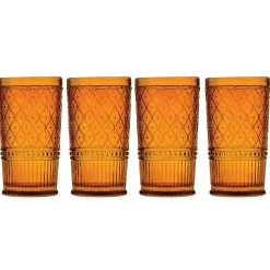 Discount Godinger Claro Amber Highball, Set of 4