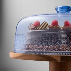 New Godinger Claro Blue Acrylic Cake Dome