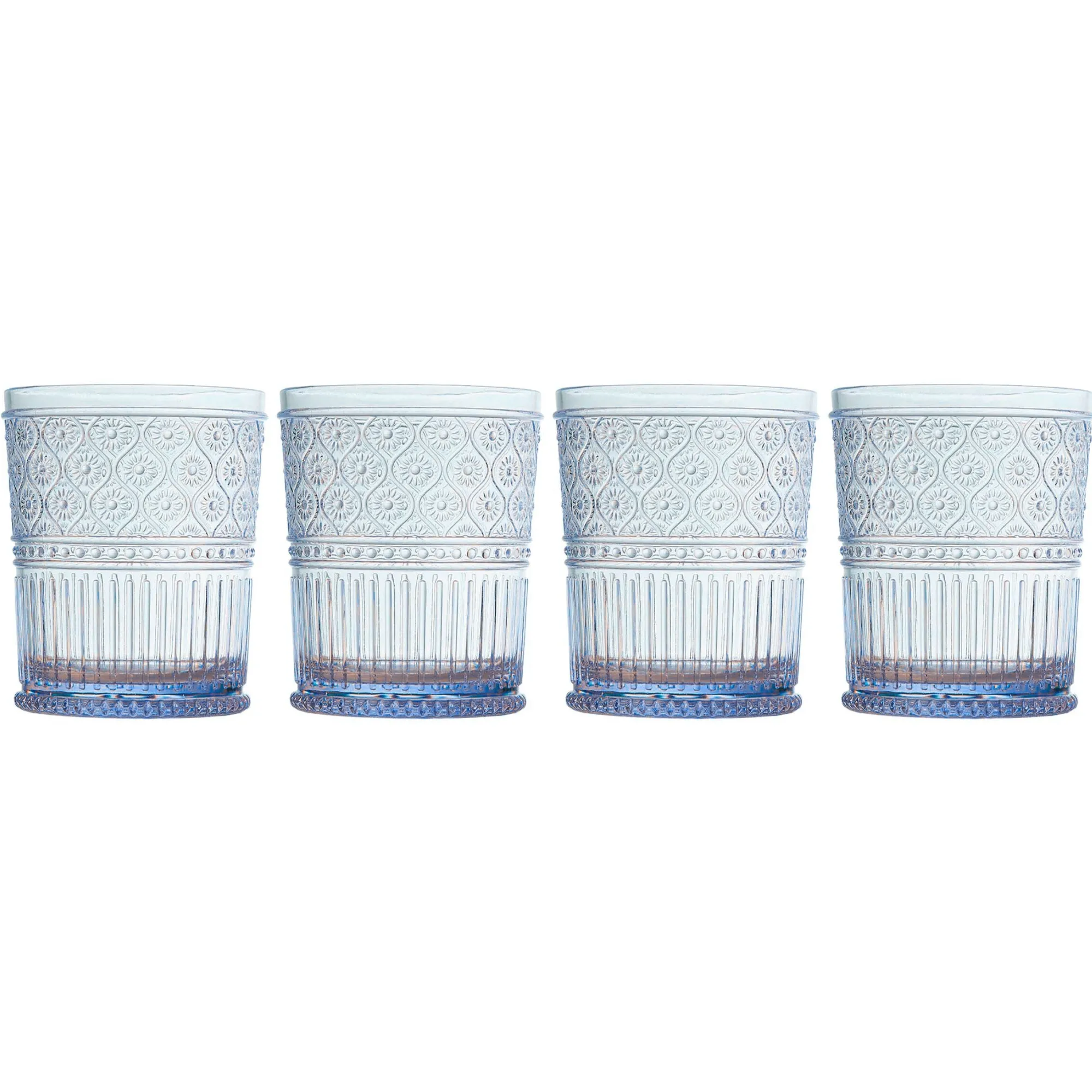 Outlet Godinger Claro Blue Acrylic Double Old Fashion, Set of 4