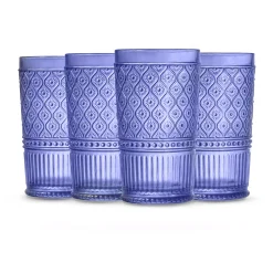 New Godinger Claro Blue Highball, Set of 4