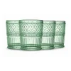 Godinger Claro Green Double Old Fashion, Set of 4