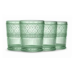 Godinger Claro Green Double Old Fashion, Set of 4