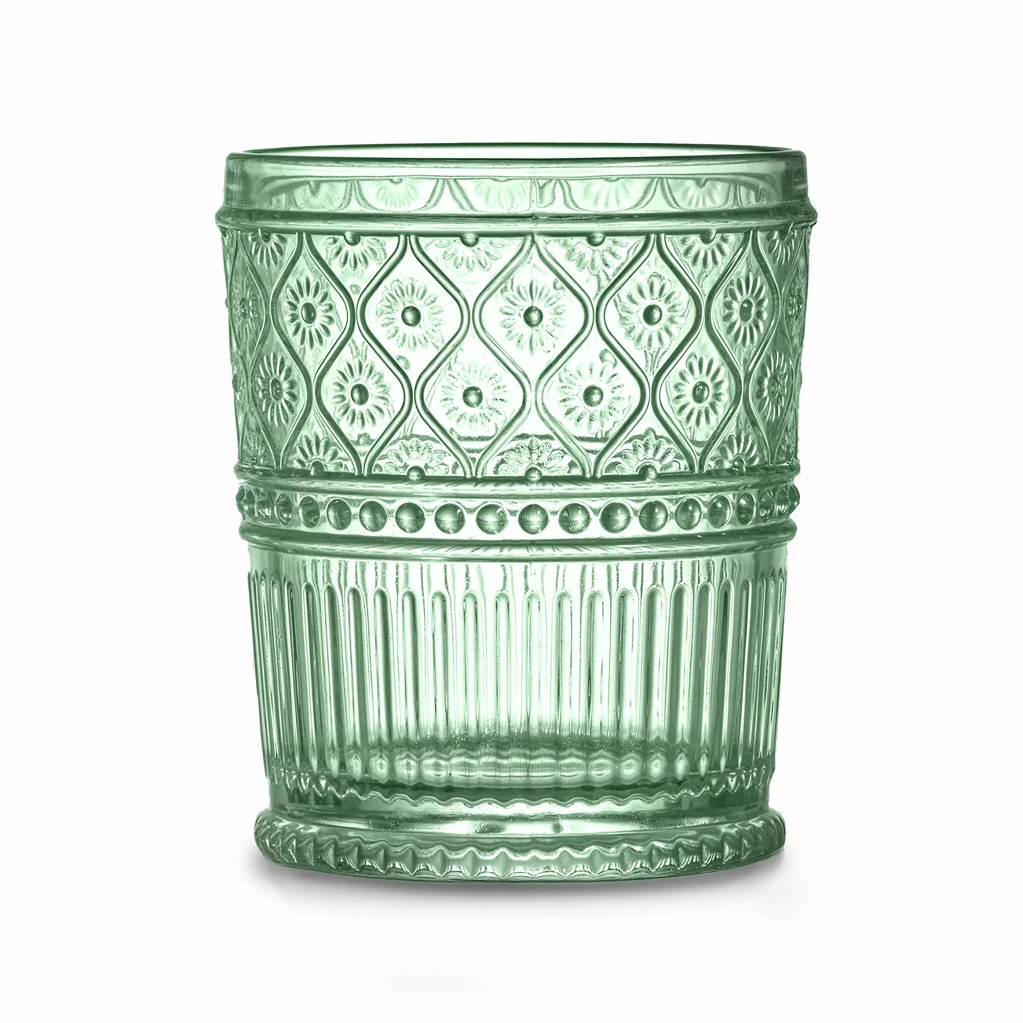 Godinger Claro Green Double Old Fashion, Set of 4